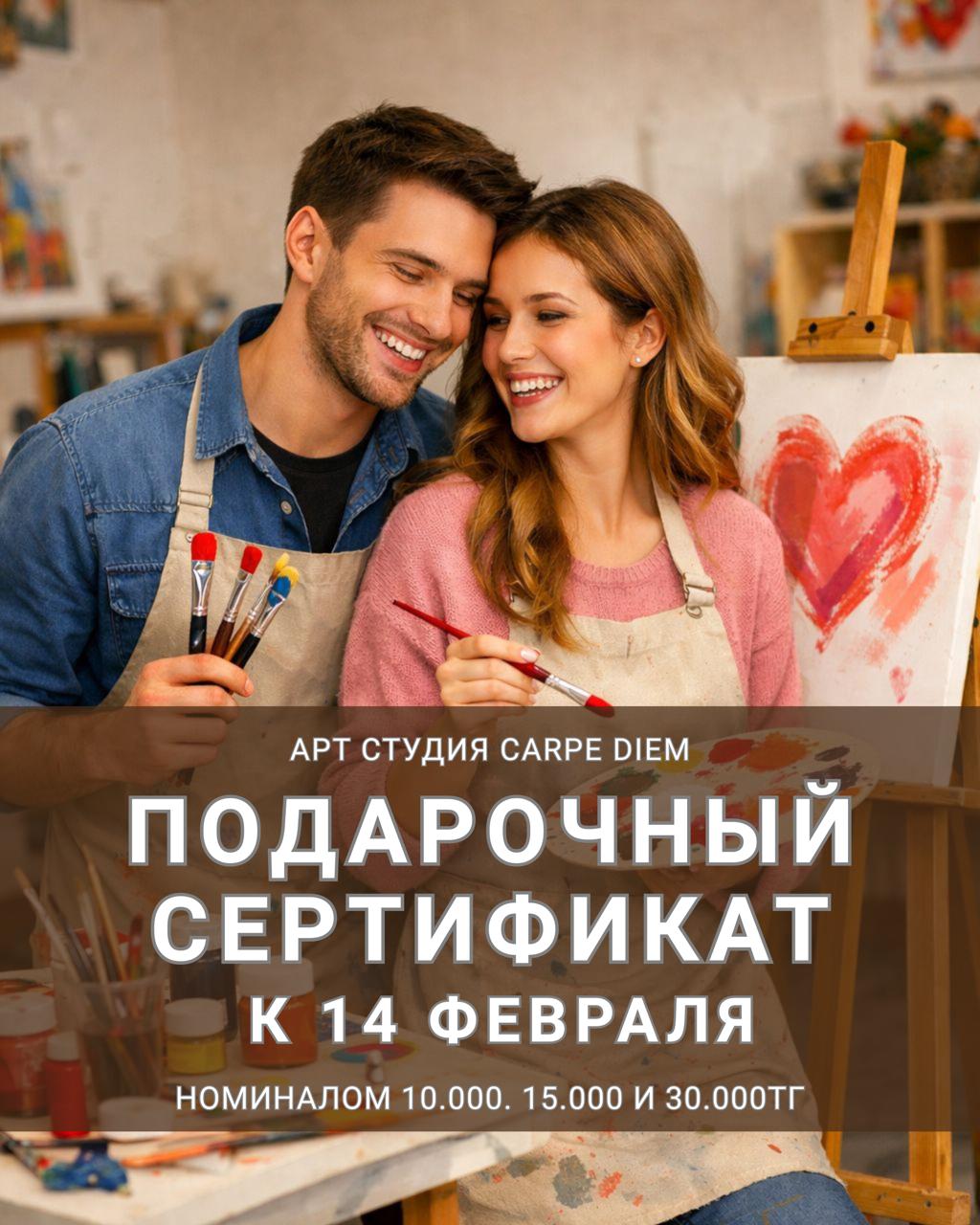 Подарочные сертификаты 14 февраля в студии Carpe Diem